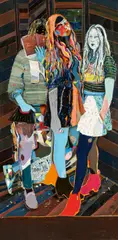 Moritz Schleime, "Up Corner Girls", 2017/18, Öl auf Leinwand