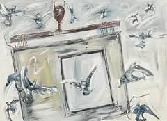 Werner Büttner, Frühling noch.., 1981, Öl auf Leinwand