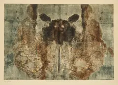 Vladimír Boudník, Ohne Titel (Informelle Komposition), 1966, Farbmonotypie auf Velin