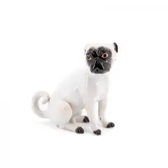 Mops ohne Schellen by Meissen, 20. Jh, Porzellan, farbig staffiert, sold Nov 2024