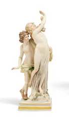 Apollo und Daphne by Meissen, Vor 1924, Porzellan, farbig staffiert, sold Nov 2024