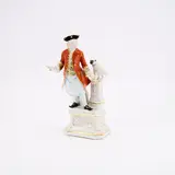 Kavalier des Freimaurerordens mit Mops by Meissen, 20. Jh, Porzellan, farbig und gold staffiert, sold May 2025