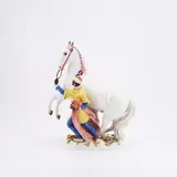 Mohr mit spanischem Schimmel by Meissen, 20.Jh, Porzellan, farbig staffiert, gold dekoriert, sold May 2025