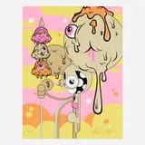 Buff Monster and Dalek, Surface Fetish, 2019, screenprint in colors