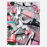Pose, Tidy, 2017, screenprint in colors, hand-finished with spraypaint and stencil