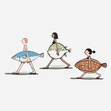 Jean Jullien, Them, 2019, screenprint in colors over stainless steel