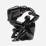 Cleon Peterson, Destroying the Weak (Black), 2016, glazed porcelain