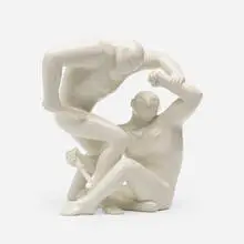 Cleon Peterson, Destroying the Weak (White), 2016, glazed porcelain