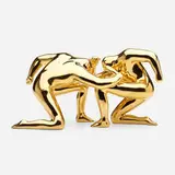 Cleon Peterson, Balance of Power (Gold), 2017, 14k gold-painted porcelain
