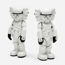 Kaws X Lucas Films, Stormtroopers (White), pair, 2008, painted cast vinyl
