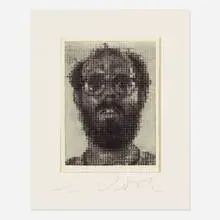 Chuck Close, Self-Portrait, 1996, photoengraving on chine collé mounted to Hahnemühle
