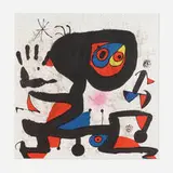 Poster for UNESCO, Human Rights by Joan Miró, 1974, lithograph in colors, sold Sep 2022