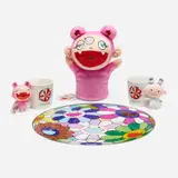 Takashi Murakami, Collection of six Kaikai Kiki Co. works, 2007, acrylic, fabric, glazed ceramic, fiberglass
