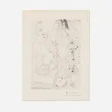 Pablo Picasso, Couple Avec Pommes (Adam et Eve) (plate 71 from 156 Gravures suite), 1971, etching