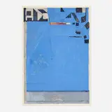 Blue with Red by Richard Diebenkorn, 1987, woodblock print in colors on Echizen Kozo Moshi, sold Sep 2022