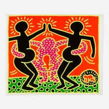 Keith Haring, Untitled 4 (from The Fertility Suite), 1983, screenprint in colors on BFK Rives