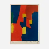 Serge Poliakoff, Composition rouge, jaune et bleue, 1959, etching and aquatint in colors