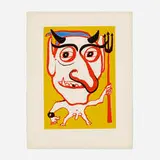 Alexander Calder, Le Diable (Portrait de Constantin Tacou), c. 1975, aquatint in colors