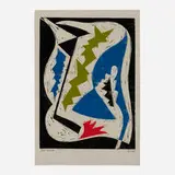 Josef Zenk, The Spark, woodcut in colors on rice paper