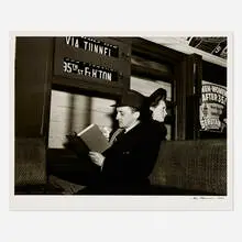 Louis Clyde Stoumen, Subway (Man with Book), gelatin silver print