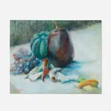 Theodore Earl Butler, Still Life with Fruits and Vegetables, c. 1920, pastel on colored paper