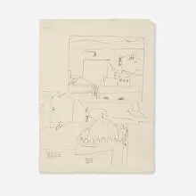 Henri Matisse, Deux vues de Tanger, 1912-13, pen and ink on paper