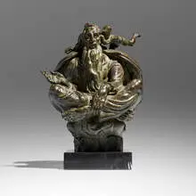 Isaiah by Donald De Lue, 1978, patinated bronze, marble, sold Nov 2024