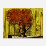 Bernard Buffet, Dahlias, 1961, mixed media on paper