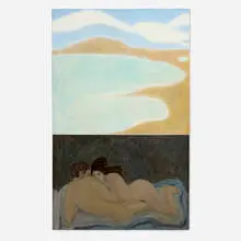 Tony Vevers, Gull/Couple, 1968, oil on panel and canvas in artist-made frame