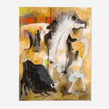 Byron Browne, Bullfight, 1961, watercolor and gouache on paper