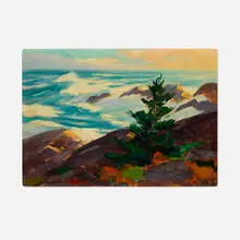 Constance Cochrane, September Seas, Monhegan, Maine, oil on canvas board
