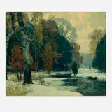 John F. Carlson, Southwind Thaw, oil on canvas laid to board