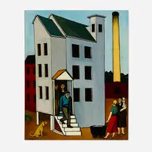 Gregorio Prestopino, Factory, oil on canvas
