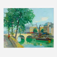 Constantine Kluge, Pont St. Michel, oil on canvas