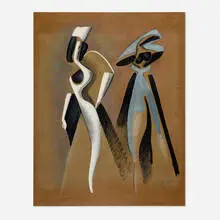 Alexander Archipenko, M. West & Josephine, 1937, ink and gouache on paperboard