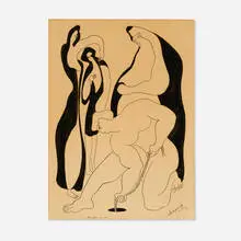 Alexander Archipenko, The Well of Life, 1948, ink on artist's board