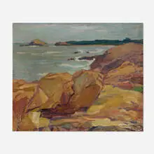 Alice Beach Winter, Beach Cove, Gloucester, oil on canvas