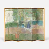 David Fertig, House and Garden, 1987, oil on canvas laid to wood (six panel screen)