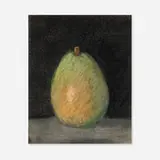 Robert Kulicke, Pear Against a Black Background