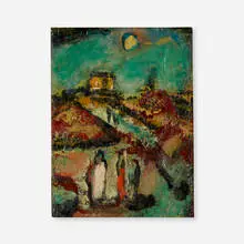 Georges Rouault, Paysage Biblique, oil on paper laid to canvas