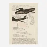 No title (I like to miss…) by Raymond Pettibon, ink on paper, sold Nov 2024