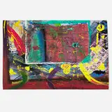 Sam Gilliam, Arc Tapestry Mono, 1996, mixed media on board with applied fabric