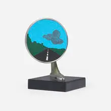 Allan D'Arcangelo, Side-View Mirror, 1965, paint on chrome side-view mirror on plastic base