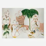 Melike Kara, Beside His Left Ear, 2015, acrylic and oil stick on canvas
