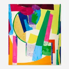 John Little, Armiger, 1973, oil and paper on canvas