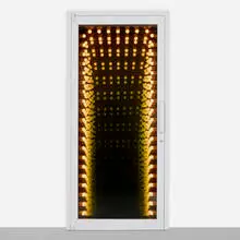 Iván Navarro, The Edge, 2007, smoked glass, lacquered aluminum, mirrored glass, light bulbs