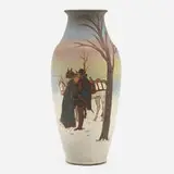 Edwin L. Pickens for Weller Pottery, Large Dickensware scenic vase