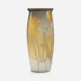 Irene Bishop for Rookwood Pottery, Iris Glaze vase with coreopsis