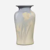 Iris Glaze vase with daffodils by Sara Sax for Rookwood Pottery, sold Nov 2022