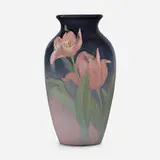 Iris Glaze vase with tulips by Rose Fechheimer for Rookwood Pottery, sold Nov 2022
